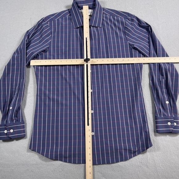 Mizzen+Main Leeward Collection Mens Large Trim Fit Button Down Shirt Blue Stripe - Picture 4 of 11